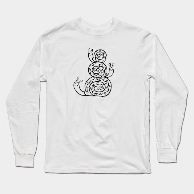 Three Garden Snails Long Sleeve T-Shirt by swagmaven